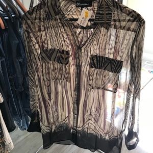 Sheer multi-colored blouse